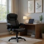 Καρέκλα γραφείου διευθυντική Morgan Megapap από τεχνόδερμα χρώμα μαύρο 67x65x112/122εκ.