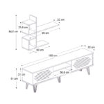 Σύνθεση τηλεόρασης Salerno Megapap χρώμα λευκό 180x35x51εκ.