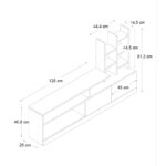 Σύνθεση τηλεόρασης Pesaro Megapap χρώμα sepet oak 165x25x91,3εκ.