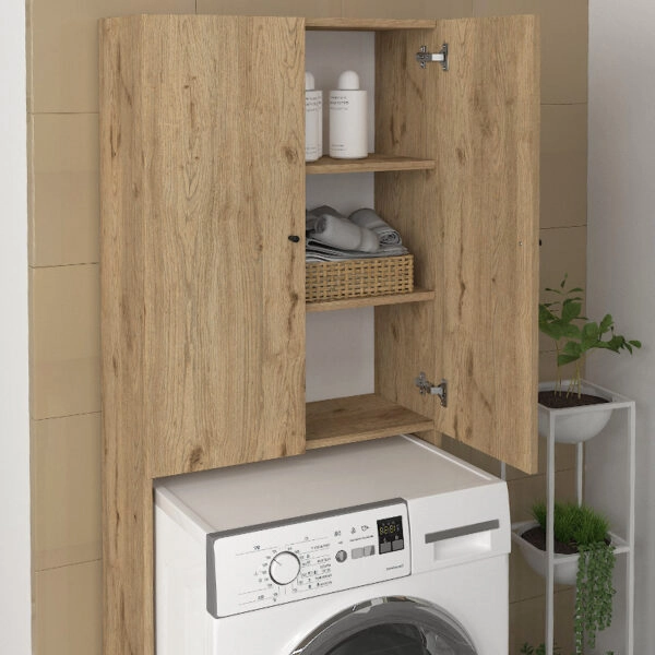 Έπιπλο πλυντηρίου Romme Megapap χρώμα sepet oak 65x27,1x180εκ.