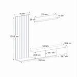 Σύνθεση τηλεόρασης Nagini Megapap χρώμα ivory - sapphire oak - ανθρακί 260x39,4x203,6εκ.