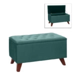 Σκαμπώ - Ταμπουρέ Lotus Megapap βελούδινο χρώμα κυπαρισσί 90x40x50εκ.