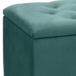 Σκαμπώ - Ταμπουρέ Lotus Megapap βελούδινο χρώμα κυπαρισσί 90x40x50εκ.