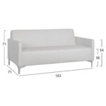 ΚΑΝΑΠΕΣ 3ΘΕΣΙΟΣ NELLIE HM3159.32 ΜΕ ΛΕΥΚΟ PU 163x71x71Υ εκ.