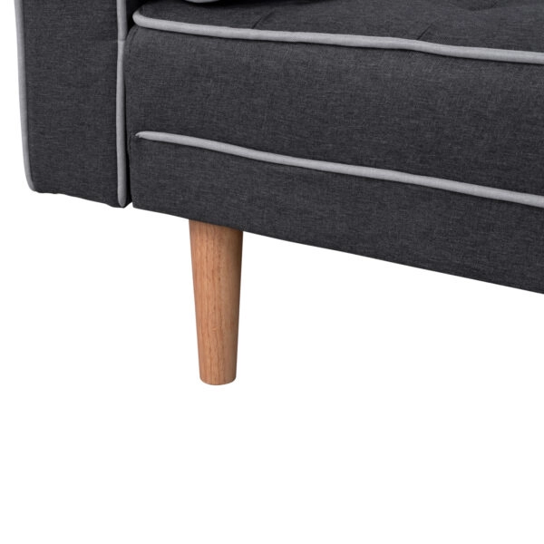 ΚΑΝΑΠΕΣ ΚΡΕΒΑΤΙ SALVADOR HM3150.01 ΓΚΡΙ ΜΕ 2 ΠΛΑΙΝΑ ΜΑΞΙΛΑΡΙΑ 224X88X84Y εκ.