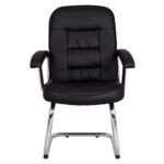 ΚΑΡΕΚΛΑ AMBREY HM1114 ΜΕ ΜΑΥΡΟ PU ΜΕ ΒΑΣΗ ΧΡΩΜΙΟΥ 61.5x62x98 cm.