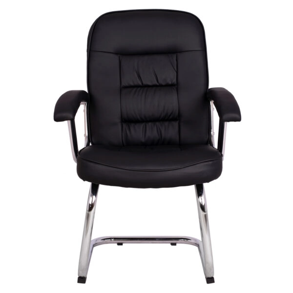 ΚΑΡΕΚΛΑ AMBREY HM1114 ΜΕ ΜΑΥΡΟ PU ΜΕ ΒΑΣΗ ΧΡΩΜΙΟΥ 61.5x62x98 cm.