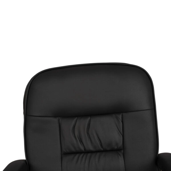 ΚΑΡΕΚΛΑ AMBREY HM1114 ΜΕ ΜΑΥΡΟ PU ΜΕ ΒΑΣΗ ΧΡΩΜΙΟΥ 61.5x62x98 cm.