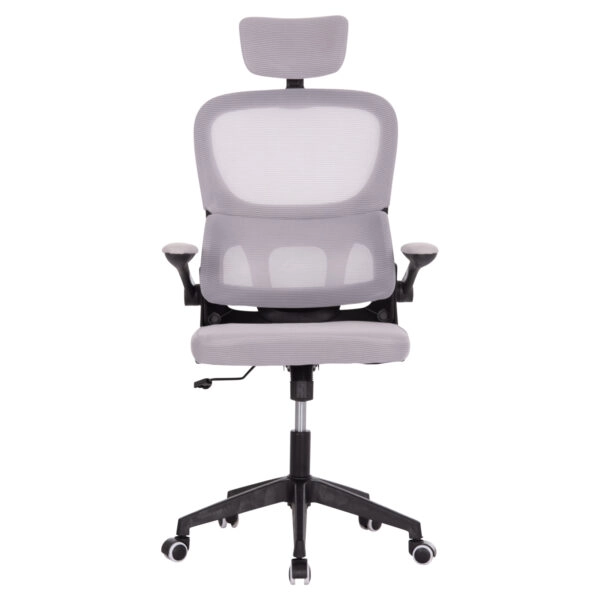 ΚΑΡΕΚΛΑ ΓΡΑΦΕΙΟΥ BASTON HM18236.02 ΓΚΡΙ MESH & ΜΑΥΡΟ PP ΣΚΕΛΕΤΟΣ 64x60x127Υεκ.