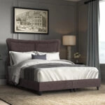 ΚΡEΒΑΤΙ ΔΙΠΛΟ NESTOR HM715.02 ΥΦΑΣΜΑ ΜΠΟΥΚΛΕ ΚΑΦΕ--ΓΙΑ ΣΤΡΩΜΑ 160x200εκ.