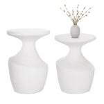 ΣΕΤ ΒΟΗΘΗΤΙΚΑ ΤΡΑΠΕΖΙΑ REBON 2ΤΜΧ HM21137.02 FIBER CEMENT ΣΕ ΛΕΥΚΟ--Φ40εκ & Φ27,5εκ