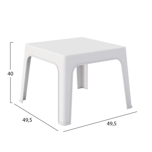 ΤΡΑΠΕΖΑΚΙ ΤΕΤΡΑΓΩΝΟ SLEEK HM6371.01 ΠΟΛΥΠΡΟΠΥΛΕΝΙΟ ΣΕ ΛΕΥΚΟ 49.5x49.5x40Υεκ.