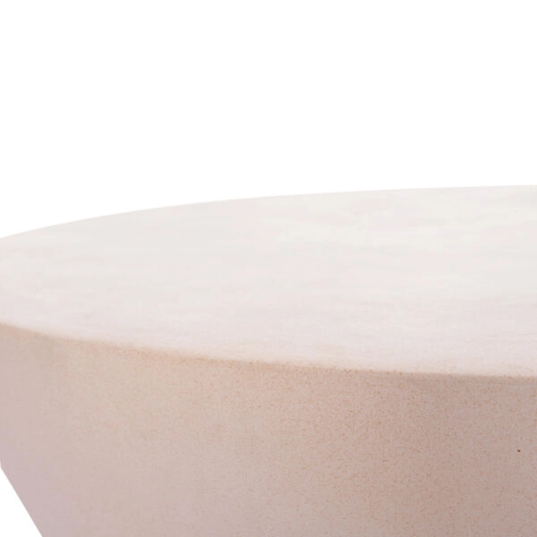 ΤΡΑΠΕΖΙ ΣΑΛΟΝΙΟΥ ΣΤΡΟΓΓΥΛΟ ALLAN HM18162.02 FIBER CEMENT ΣΕ ΛΕΥΚΟ--Φ92x49Υεκ.