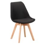 Καρέκλα Τραπεζαρίας Ξύλινη 4τμχ Billy Black Ύφασμα 49x55x47-83εκ. - ΞΥΛΟ/PP/ΥΦΑΣΜΑ - BLACK