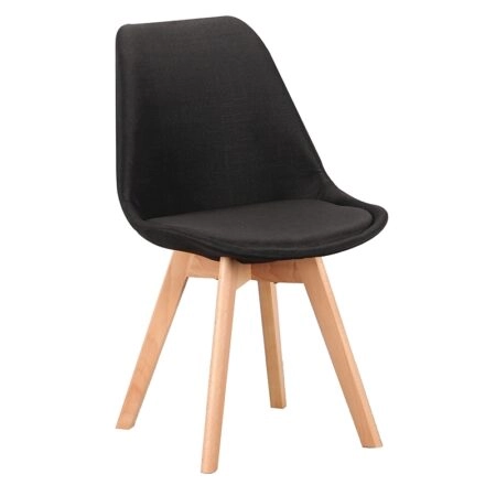 Καρέκλα Τραπεζαρίας Ξύλινη 4τμχ Billy Black Ύφασμα 49x55x47-83εκ. - ΞΥΛΟ/PP/ΥΦΑΣΜΑ - BLACK