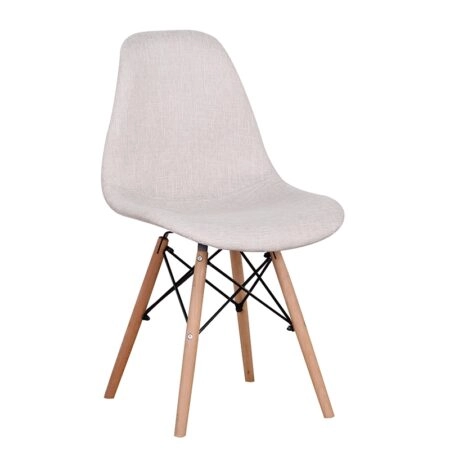Καρέκλα Ξύλινη 4τμχ Lily Beige Ύφασμα 44x51x45-83εκ. - ΞΥΛΟ/PP/ΥΦΑΣΜΑ - BEIGE