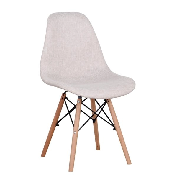 Καρέκλα Ξύλινη 4τμχ Lily Beige Ύφασμα 44x51x45-83εκ. - ΞΥΛΟ/PP/ΥΦΑΣΜΑ - BEIGE