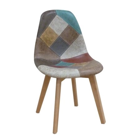PALMYRA PLUS PATCHWORK PU ΚΑΡΕΚΛΑ - ΞΥΛΟ/PU - PATCHWORK