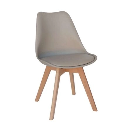 Καρέκλα Τραπεζαρίας Ξύλινη 4τμχ Logan Plus Cappuccino PP 49x54x46-80εκ. - ΞΥΛΟ/PP/PU - CAPPUCCINO