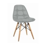 Καρέκλα Τραπεζαρίας Ξύλινη 4τμχ Amanta Grey PU 44x54x43-83εκ. - ΞΥΛΟ/ΔΕΡΜΑΤΙΝΗ - ΓΚΡΙ