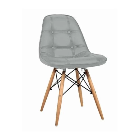 Καρέκλα Τραπεζαρίας Ξύλινη 4τμχ Amanta Grey PU 44x54x43-83εκ. - ΞΥΛΟ/ΔΕΡΜΑΤΙΝΗ - ΓΚΡΙ