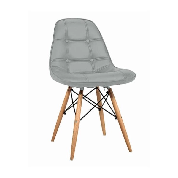 Καρέκλα Τραπεζαρίας Ξύλινη 4τμχ Amanta Grey PU 44x54x43-83εκ. - ΞΥΛΟ/ΔΕΡΜΑΤΙΝΗ - ΓΚΡΙ