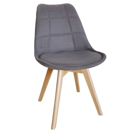 Καρέκλα Τραπεζαρίας Ξύλινη 4τμχ Bianca Grey Ύφασμα 50x56x46-83εκ. - ΞΥΛΟ/ΥΦΑΣΜΑ - GREY