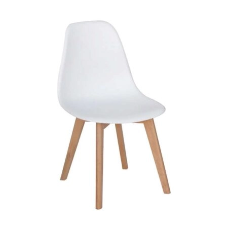 Καρέκλα Τραπεζαρίας Ξύλινη 4τμχ Loft Plus Λευκό PP 46x48x44-83εκ. - ΞΥΛΟ/PP - ΛΕΥΚΟ