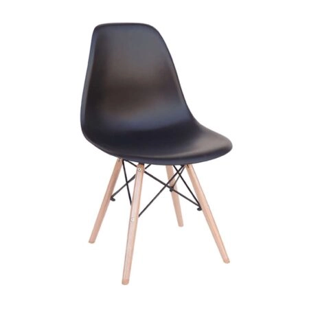 Καρέκλα Τραπεζαρίας Ξύλινη 4τμχ Loft Μαύρο PP 46x52x43-82.5εκ. - ΞΥΛΟ/PP - ΜΑΥΡΟ