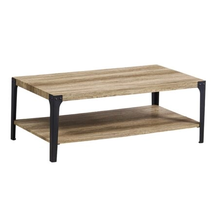 ELDA OAK 110Χ60Χ42εκ.ΤΡΑΠΕΖΙ ΣΑΛΟΝΙΟΥ - ΜΕΤΑΛΛΟ/MDF/3D PAPER - SONOMA OAK