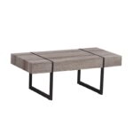 DIXY ΟΑΚ 120Χ60Χ45εκ.ΤΡΑΠΕΖΙ ΣΑΛΟΝΙΟΥ - ΜΕΤΑΛΛΟ/MDF/3D PAPER - SHELLIMAY OAK