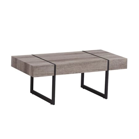 DIXY ΟΑΚ 120Χ60Χ45εκ.ΤΡΑΠΕΖΙ ΣΑΛΟΝΙΟΥ - ΜΕΤΑΛΛΟ/MDF/3D PAPER - SHELLIMAY OAK