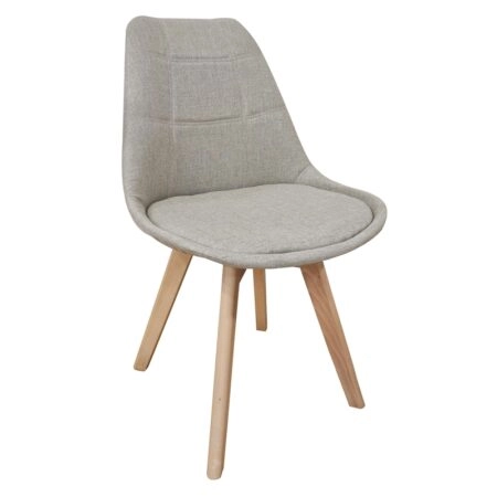 Καρέκλα Τραπεζαρίας Ξύλινη 4τμχ Bianca Beige Ύφασμα 50x56x46-83εκ. - ΞΥΛΟ/ΥΦΑΣΜΑ - BEIGE