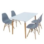 Σετ Τραπεζαρίας Loft Grey Randy 5τμχ 120Χ80X72εκ. - ΞΥΛΟ/PP - GREY