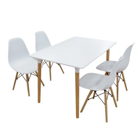 Σετ Τραπεζαρίας Loft White Randy 5τμχ 120Χ80X72εκ. - ΞΥΛΟ/PP - WHITE