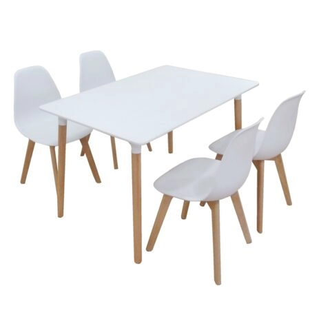 Σετ Τραπεζαρίας Loft Plus White Randy 5τμχ 120Χ80X72εκ. - ΞΥΛΟ/PP - WHITE