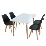 Σετ Τραπεζαρίας Logan Plus Black Randy 5τμχ 120Χ80X72εκ. - ΞΥΛΟ/PP/PU - BLACK