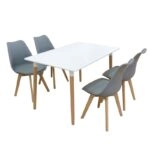 Σετ Τραπεζαρίας Logan Plus Grey Randy 5τμχ 120Χ80X72εκ. - ΞΥΛΟ/PP/PU - GREY