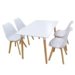 Σετ Τραπεζαρίας Logan Plus White Randy 5τμχ 120Χ80X72εκ. - ΞΥΛΟ/PP/PU - WHITE