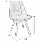Καρέκλα Τραπεζαρίας Ξύλινη 4τμχ Bianca Beige Ύφασμα 50x56x46-83εκ. - ΞΥΛΟ/ΥΦΑΣΜΑ - BEIGE