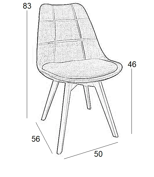 Καρέκλα Τραπεζαρίας Ξύλινη 4τμχ Bianca Beige Ύφασμα 50x56x46-83εκ. - ΞΥΛΟ/ΥΦΑΣΜΑ - BEIGE