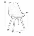 Καρέκλα Τραπεζαρίας Ξύλινη 4τμχ Logan Plus Γκρί PP 49x54x46-80εκ. - ΞΥΛΟ/PP/PU - ΓΚΡΙ