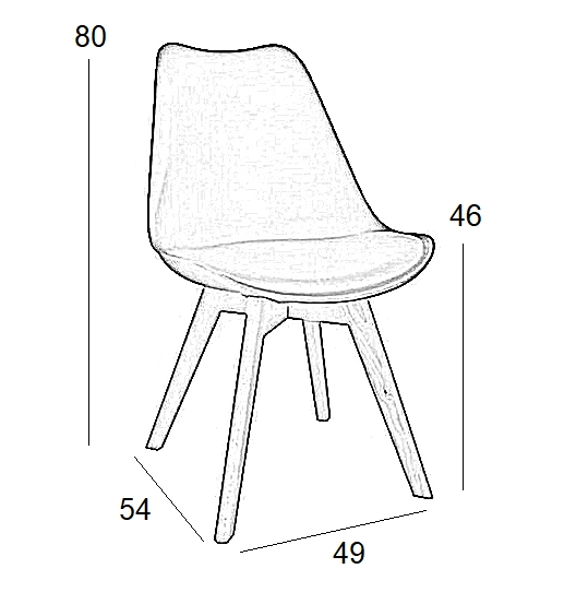 Καρέκλα Τραπεζαρίας Ξύλινη 4τμχ Logan Plus Cappuccino PP 49x54x46-80εκ. - ΞΥΛΟ/PP/PU - CAPPUCCINO
