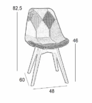 PALMYRA PLUS1 PATCHWORK ΚΑΡΕΚΛΑ - ΞΥΛΟ/ΥΦΑΣΜΑ - PATCHWORK