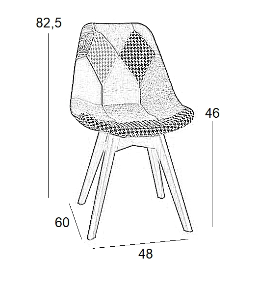 PALMYRA PLUS1 PATCHWORK ΚΑΡΕΚΛΑ - ΞΥΛΟ/ΥΦΑΣΜΑ - PATCHWORK