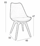 Καρέκλα Τραπεζαρίας Ξύλινη 4τμχ Billy Beige Ύφασμα 49x55x47-83εκ. - ΞΥΛΟ/PP/ΥΦΑΣΜΑ - BEIGE
