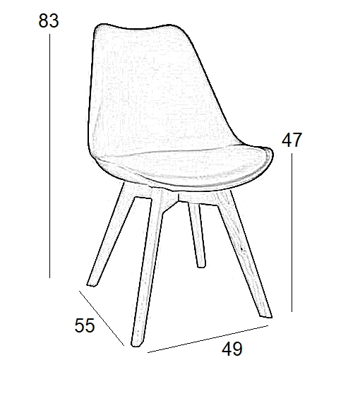 Καρέκλα Τραπεζαρίας Ξύλινη 4τμχ Billy Beige Ύφασμα 49x55x47-83εκ. - ΞΥΛΟ/PP/ΥΦΑΣΜΑ - BEIGE