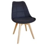Καρέκλα Τραπεζαρίας Ξύλινη 4τμχ Bianca Black Ύφασμα 50x56x46-83εκ. - ΞΥΛΟ/ΥΦΑΣΜΑ - ΜΑΥΡΟ