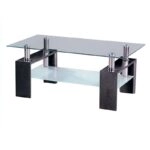 LINEA WENGE 110Χ60Χ45εκ.ΤΡΑΠΕΖΙ ΣΑΛΟΝΙΟΥ - ΞΥΛΟ/ΤΖΑΜΙ - WENGE/ΔΙΑΦΑΝΟ