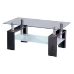 LINEA WENGE 100Χ60Χ42εκ.ΤΡΑΠΕΖΙ ΣΑΛΟΝΙΟΥ - ΞΥΛΟ/ΤΖΑΜΙ - WENGE/ΔΙΑΦΑΝΟ